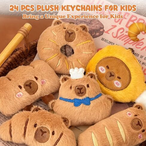 WYZOID 24 PCs Kids Keychains, Cute Plush Keychains, Funny Plush Backpack Charms, Perfect for Birthday Gifts, Back-to-School Goodie Bags, Classroom Prizes, Party Favors in Saudi Arabia