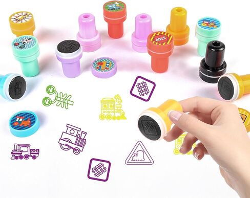 TOQI 98 Pcs Train Party Favors,Train Print Party Supplies Include Stickers Stamps Keychains Slap Bracelets and Drawstring Bags Party Decorations for Kids TrainTheme Birthday supplies (A-Train) in Saudi Arabia