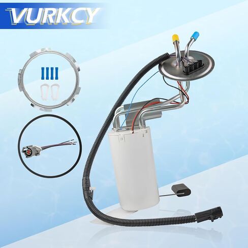 مجموعة وحدة مضخة الوقود الكهربائية Vurkcy مع وحدة إرسال متوافقة مع 92-96 Ford F150/ F-250/ F-350/ F Super Duty، L6 4.9L/ V8 5.0L 5.8L 7.5L، جانب السائق/مع خزان سعة 19 جالون/2 منافذ أنبوب فقط in Kuwait