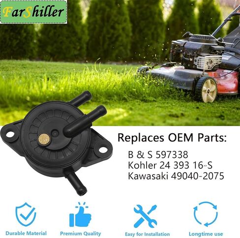 597338 Fuel Pump for B & S Kohler Kawasaki CH17 CH25 CV17 CV25 Replaces 24 393 49040-7001 16-S Lawn Mower Tractor Golf Cart Engine Replacement Accessories in Saudi Arabia
