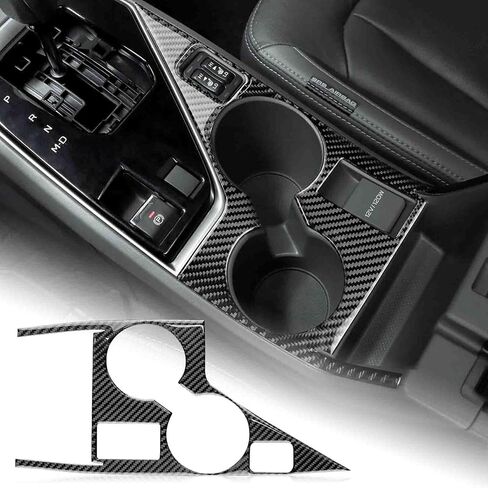 AIRSPEED for Subaru Crosstrek Impreza 2024 2025 Car Cup Holder Panel Frame Cover Center Console Soft Carbon Fiber Interior Trim, Black in Kuwait