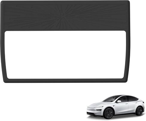 إطار حماية الشاشة المركزي من LUCKEASY لطراز Tesla Y Juniper 2025 2026 (غير مناسب قياسي) / الطراز 3 Highland 2024 2025 2026 ملحقات داخلية من السيليكون لوحدة التحكم المركزية باللون الأسود (شاشة لمس مركزية مقاس 16 بوصة) in Kuwait