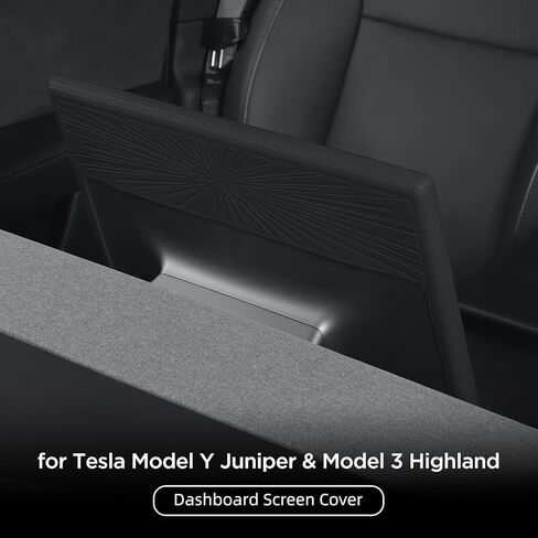 إطار حماية الشاشة المركزي من LUCKEASY لطراز Tesla Y Juniper 2025 2026 (غير مناسب قياسي) / الطراز 3 Highland 2024 2025 2026 ملحقات داخلية من السيليكون لوحدة التحكم المركزية باللون الأسود (شاشة لمس مركزية مقاس 16 بوصة) in Kuwait