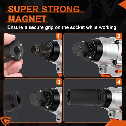 GEARLAST 4Pcs Low Profile Impact Socket Adapter Set, Low Profile Socket Adapter Drive Ratchet Adapter Set for Tight Spaces, 2025, 3/4" to 1", 1/2" to 3/4", 1/2" to 3/8", 1/4" to 3/8" in Saudi Arabia