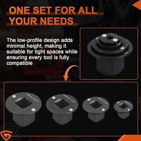 GEARLAST 4Pcs Low Profile Impact Socket Adapter Set, Low Profile Socket Adapter Drive Ratchet Adapter Set for Tight Spaces, 2025, 3/4" to 1", 1/2" to 3/4", 1/2" to 3/8", 1/4" to 3/8" in Saudi Arabia