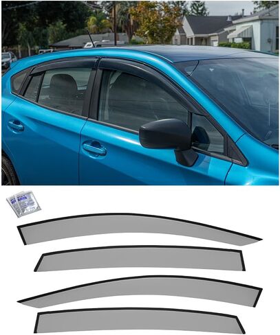 Replacement for 2017-Present Subaru Impreza Hatchback | 2018-2023 Subaru Crosstrek Models EOS Visors Tape-On Style Side Vents Window Visor Rain Guard Deflectors DWV-V191 in Kuwait