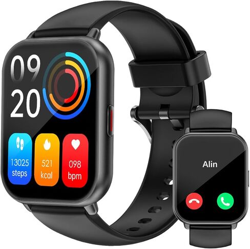 RUIMEN Smart Watches for Women Men (Answer/Make Calls), 1.8" Smartwatch for iOS/Android Phones, Fitness Tracker Digital Watch Waterproof (2 Bands Included), Milky White in Kuwait