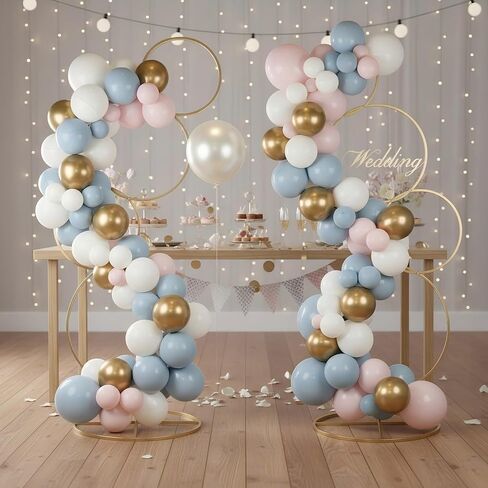 5Ft Round Flower Arch Stand, 4 Tier White Table Arch Frame for Photo Balloon Booth Background, 2Pcs Metal Flower Stand for Wedding Table Centerpiece Birthday Party Event Display Backdrop Decor in Saudi Arabia