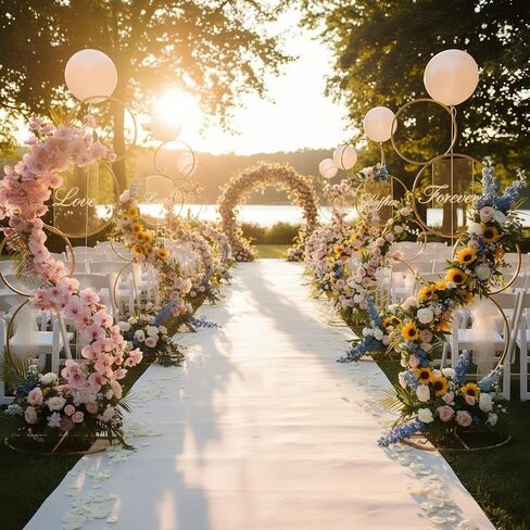 5Ft Round Flower Arch Stand, 4 Tier White Table Arch Frame for Photo Balloon Booth Background, 2Pcs Metal Flower Stand for Wedding Table Centerpiece Birthday Party Event Display Backdrop Decor in Saudi Arabia