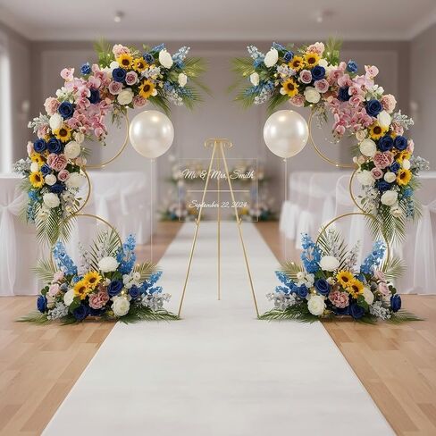 5Ft Round Flower Arch Stand, 4 Tier White Table Arch Frame for Photo Balloon Booth Background, 2Pcs Metal Flower Stand for Wedding Table Centerpiece Birthday Party Event Display Backdrop Decor in Saudi Arabia