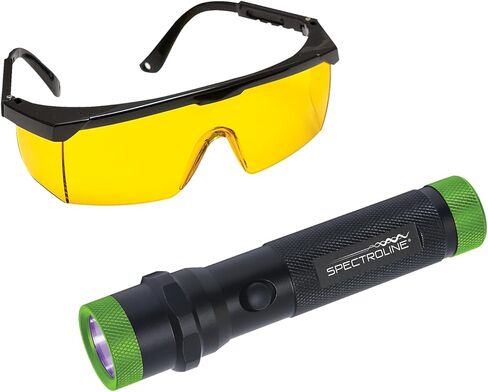 Spectroline SPE-HVLEZE EZ-Ject™ Complete Fluorescent Leak Detection Kit for HVAC/R Systems, UV Leak Detection Lamp, Universal/POE Dye Cartridges, Dye Injector & R-410A Adapter Included in Saudi Arabia