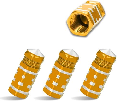 4PCS Tire Valve Stem Caps, Aluminum Tire Valve Cap, Dustproof Leak-Proof Wheel Valve Cover, Corrosion-Resistant Hexagon Stem Covers, Universal for Cars, SUVs, Trucks, Motorcycles, Bikes (Black) in Saudi Arabia
