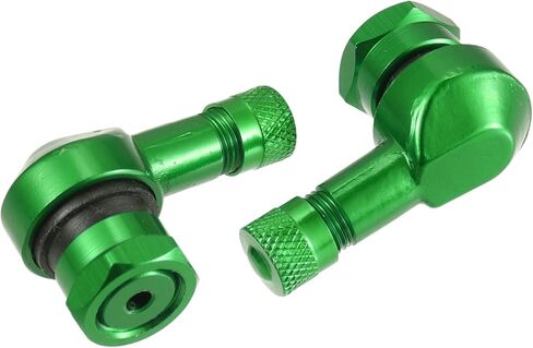 X AUTOHAUX Pair Green Aluminum Alloy 90 Degree Universal Motorcycle Wheel Rim Vacuum Tire Valve Stems Caps 11.3mm in Kuwait