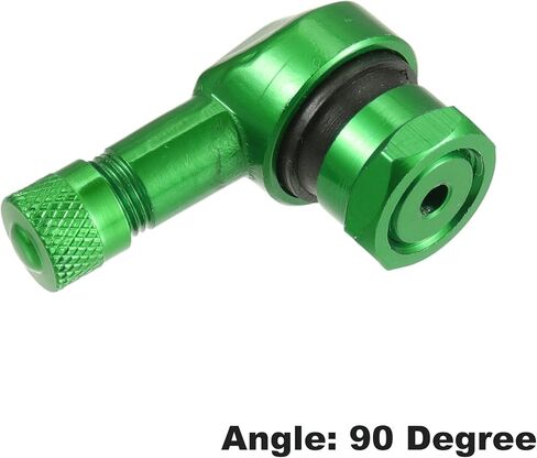 X AUTOHAUX Pair Green Aluminum Alloy 90 Degree Universal Motorcycle Wheel Rim Vacuum Tire Valve Stems Caps 11.3mm in Kuwait