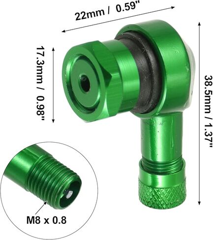 X AUTOHAUX Pair Green Aluminum Alloy 90 Degree Universal Motorcycle Wheel Rim Vacuum Tire Valve Stems Caps 11.3mm in Kuwait