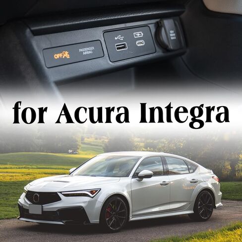 Jogon غطاء شاحن منفذ USB من ألياف الكربون لـ Acura Integra Type S DE5 A-Spec 2023 2024 2025 ملصق لوحة واجهة USB، ديكور منفذ شحن وحدة التحكم المركزية in Saudi Arabia