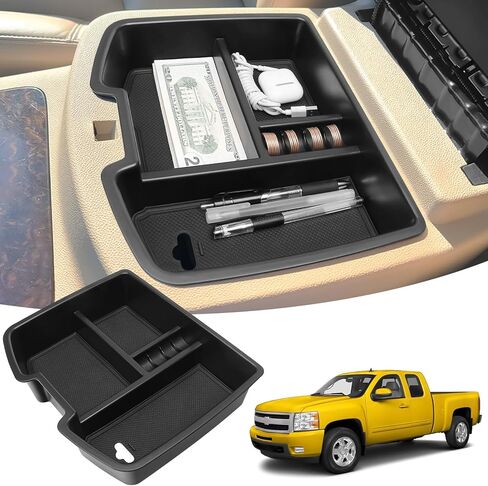 صينية تنظيم وحدة التحكم المركزية متوافقة مع Chevy 2007-2013 Silverado 1500 Tahoe Suburban لـ GMC 2007-2013 Sierra 1500 Yukon الملحقات الداخلية إدراج صندوق تخزين البليت in Kuwait