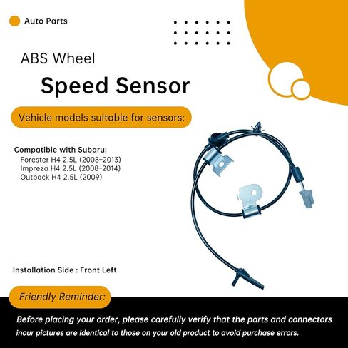 27540AG110 Front Left ABS Wheel Speed Sensor Compatible with Subaru Forester 2008-2013, Impreza 2008-2014, Outback 2009 (2.5L H4) – Replaces 27540AG111, ALS1590, 5S11307 in Saudi Arabia
