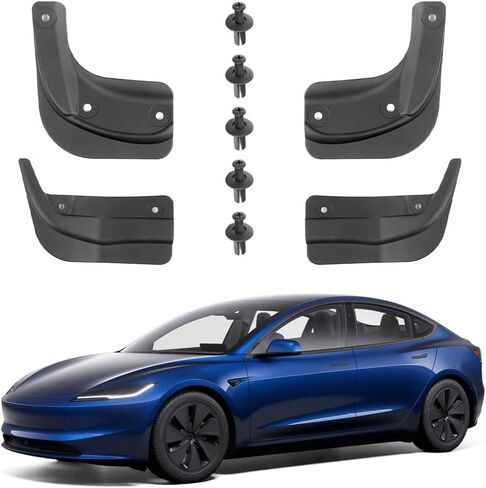 Custom for Tesla Model 3 2024 2025 2026 Mud Flaps & Splash Guards No Drilling Tire Protector Paint Mudflaps, Tesla Exterior Accessories 4PCS in Saudi Arabia