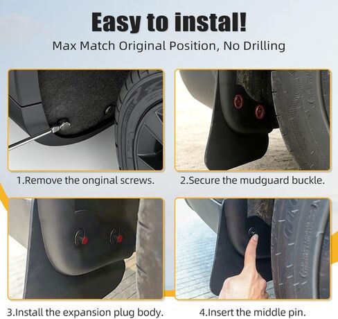 Custom for Tesla Model Y 2025 2026 Mud Flaps Mud Splash Guard No Drilling No Tape Required TPE Mudflaps All Weather Protector for Model Model Y 2025 2026 Accessories 4PCS in Saudi Arabia