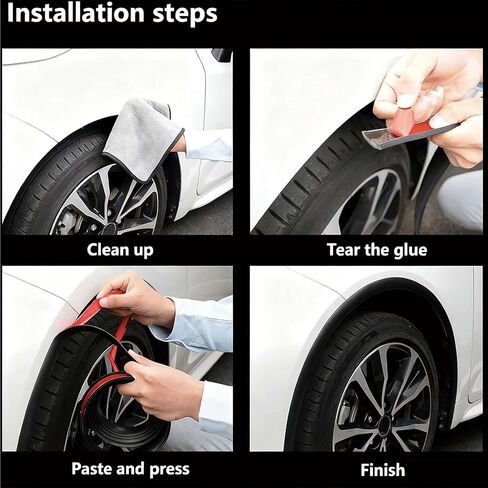 4 Pcs Car Wheel Arch Protector Strip for GMC Canyon 2004-2022 Anti-Collision Rubber Fender Flare Edge Trim Extension Lip Guard Scratch Prevention in Saudi Arabia