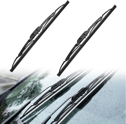 Pair of Front Windshield Wiper Blades Compatible with 1987-2006 Jeep Wrangler YJ TJ, 2 Pcs Wiper Blade Set Replaces 83505425 19712.01 in Kuwait