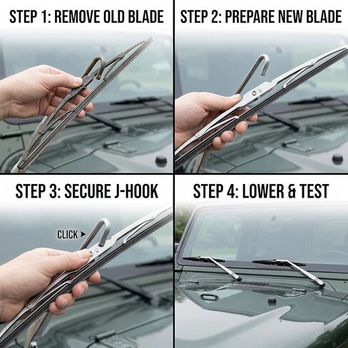 Pair of Front Windshield Wiper Blades Compatible with 1987-2006 Jeep Wrangler YJ TJ, 2 Pcs Wiper Blade Set Replaces 83505425 19712.01 in Kuwait