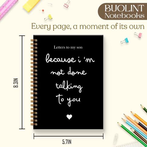 Letters to My Son Notebook Journal 5.5x8.3, Memorial Gifts for Loss of Son, Grief Journal for Women, Because I'm Not Done Talking to You Spiral Hardcover Notebook in Kuwait