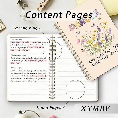 XYMBF Inspirational Dance Notebook Journal, Dance Teacher Appreciation Gifts Notebooks for Work, Dancing Gifts Journal for Teacher Coach, Hardcover Spiral Notebook 5.5x8.3 Inch in Saudi Arabia