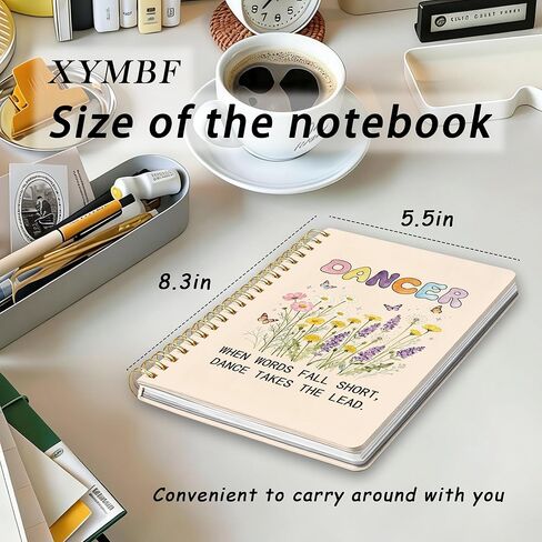 XYMBF Inspirational Dance Notebook Journal, Dance Teacher Appreciation Gifts Notebooks for Work, Dancing Gifts Journal for Teacher Coach, Hardcover Spiral Notebook 5.5x8.3 Inch in Saudi Arabia