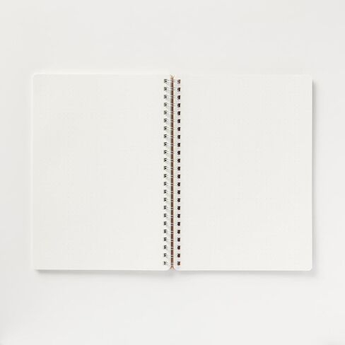 MUJI 無印良品-A5 دفتر ملاحظات بحلقة مزدوجة مع ورق معاد تدويره، 70 ورقة، إغلاق بشريط مطاطي، 148 × 210 مم، بني كرافت (1، بيج) in Kuwait