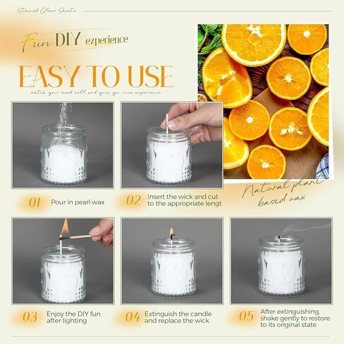 مجموعة شموع رملية معطرة بوزن 2.2 رطل/35 أونصة من MTLEE، مجموعة شموع رملية معطرة لعيد الأم تتضمن 50 فتلة، صندوق هدايا على شكل فيونكة، ملعقة شمع لؤلؤي قابلة لإعادة الاستخدام لمجموعة أدوات المنزل DIY (رائحة برتقالية) in Kuwait