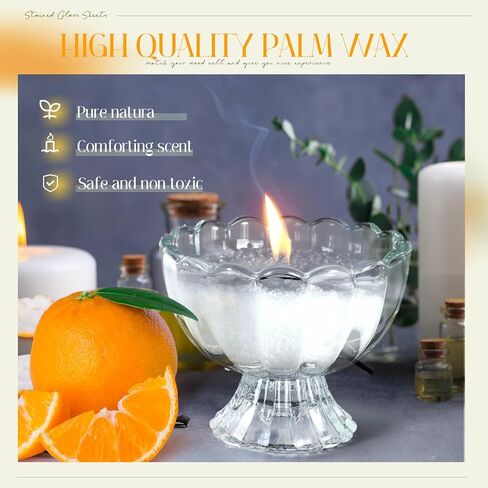 مجموعة شموع رملية معطرة بوزن 2.2 رطل/35 أونصة من MTLEE، مجموعة شموع رملية معطرة لعيد الأم تتضمن 50 فتلة، صندوق هدايا على شكل فيونكة، ملعقة شمع لؤلؤي قابلة لإعادة الاستخدام لمجموعة أدوات المنزل DIY (رائحة برتقالية) in Kuwait
