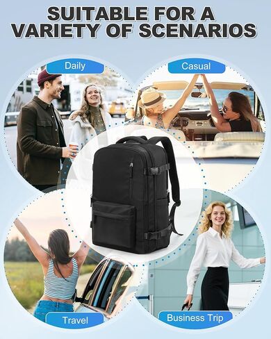 حقيبة ظهر VGCUB للسفر مع مضخة كهربائية ونظام Vacpack للتخزين والحمل أثناء العمل والكمبيوتر المحمول والأعمال التجارية المقاومة للماء وضغط الكلية وحقائب الظهر اليومية للرجال والنساء باللون الأسود in Kuwait