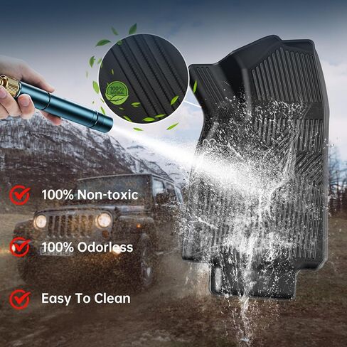 2020-2024 Tesla Model Y(5 Seater) Floor Mats, 3D Custom Fit TPE All-Weather Floor Liners for 1st & 2nd Rows, Anti-Slip Odorless Rubber Mats with Detachable Random Pattern Weather Strips, Easy to Clean in Saudi Arabia