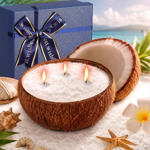 مجموعة شموع رملية معطرة بوزن 2.2 رطل/35 أونصة من MTLEE، مجموعة شموع رملية معطرة لعيد الأم تتضمن 50 فتلة، صندوق هدايا على شكل فيونكة، ملعقة شمع لؤلؤي قابلة لإعادة الاستخدام لمجموعة أدوات المنزل DIY (رائحة برتقالية) in Kuwait