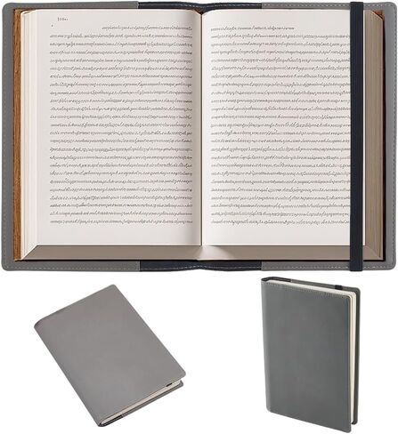 حافظة جلدية للكتب مقاس A5 من CRASPIRE مع فتحات للبطاقات، غطاء دفتري مقاوم للماء، بني محمر، مغلف من البولي يوريثان، حقيبة عمل، منظم محفظة جلدية قابلة لإعادة الاستخدام لمحبي الكتب، هدايا زملاء الدراسة in Kuwait