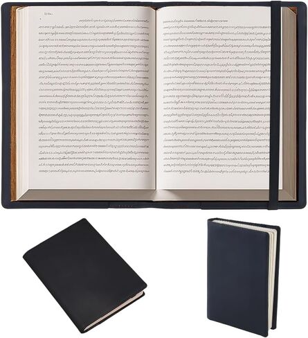 حافظة جلدية للكتب مقاس A5 من CRASPIRE مع فتحات للبطاقات، غطاء دفتري مقاوم للماء، بني محمر، مغلف من البولي يوريثان، حقيبة عمل، منظم محفظة جلدية قابلة لإعادة الاستخدام لمحبي الكتب، هدايا زملاء الدراسة in Kuwait