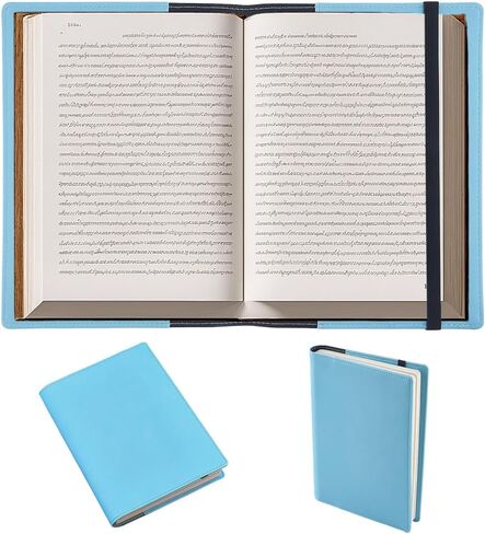 حافظة جلدية للكتب مقاس A5 من CRASPIRE مع فتحات للبطاقات، غطاء دفتري مقاوم للماء، بني محمر، مغلف من البولي يوريثان، حقيبة عمل، منظم محفظة جلدية قابلة لإعادة الاستخدام لمحبي الكتب، هدايا زملاء الدراسة in Kuwait