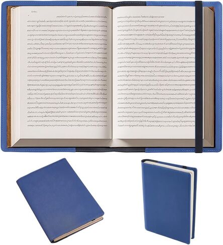 حافظة جلدية للكتب مقاس A5 من CRASPIRE مع فتحات للبطاقات، غطاء دفتري مقاوم للماء، بني محمر، مغلف من البولي يوريثان، حقيبة عمل، منظم محفظة جلدية قابلة لإعادة الاستخدام لمحبي الكتب، هدايا زملاء الدراسة in Kuwait