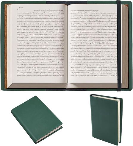 حافظة جلدية للكتب مقاس A5 من CRASPIRE مع فتحات للبطاقات، غطاء دفتري مقاوم للماء، بني محمر، مغلف من البولي يوريثان، حقيبة عمل، منظم محفظة جلدية قابلة لإعادة الاستخدام لمحبي الكتب، هدايا زملاء الدراسة in Kuwait