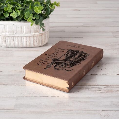Personalized KJV Single-Column Bible, Custom Engraved Name, Warrior Knight Design, Christian Gift, Baptism Gift, Bible for Him in Saudi Arabia