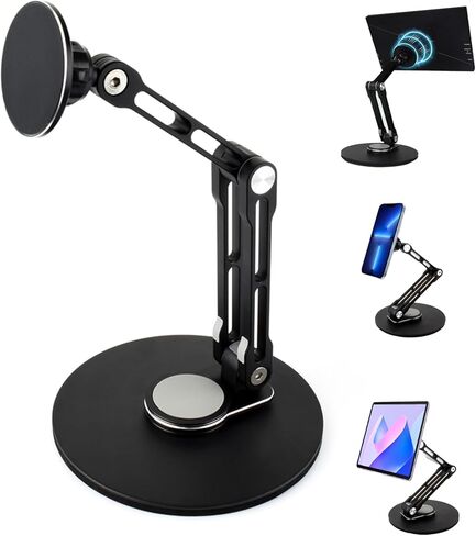 Adjustable Portable Magnetic Monitor Stand,Compatible With 4~18.5inch Monitors, Supports Multi-axis 360 Degree Rotation, Comes With Magnetic Metal Rings, Foldable for Easy Storage in Kuwait