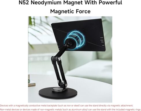 Adjustable Portable Magnetic Monitor Stand,Compatible With 4~18.5inch Monitors, Supports Multi-axis 360 Degree Rotation, Comes With Magnetic Metal Rings, Foldable for Easy Storage in Kuwait