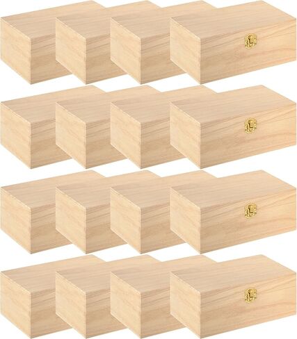 Make Market 8.4" Unfinished Wooden Box - Ready-To-Decorate Wood Box for Trinkets, Coins, Jewlery, Valuables - Bulk 12 Pack in Saudi Arabia