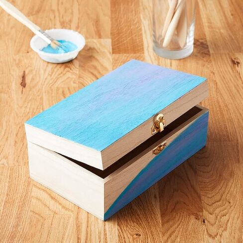 Make Market 8.4" Unfinished Wooden Box - Ready-To-Decorate Wood Box for Trinkets, Coins, Jewlery, Valuables - Bulk 12 Pack in Saudi Arabia