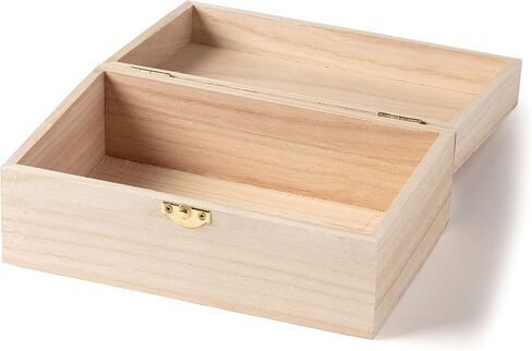 Make Market 8.4" Unfinished Wooden Box - Ready-To-Decorate Wood Box for Trinkets, Coins, Jewlery, Valuables - Bulk 12 Pack in Saudi Arabia
