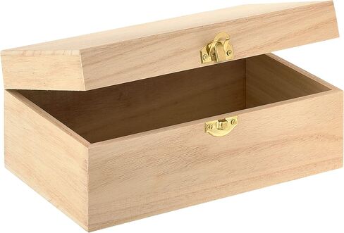 Make Market 8.4" Unfinished Wooden Box - Ready-To-Decorate Wood Box for Trinkets, Coins, Jewlery, Valuables - Bulk 12 Pack in Saudi Arabia