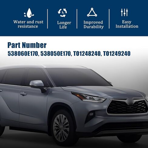 FZJDSD زوج واحد من بطانات الحاجز الأمامية الداخلية اليسرى واليمنى متوافقة مع Toyota Highlander 2020-2023 استبدال 538060E170 538050E170 TO1248240 TO1249240، قطعتان من واقي الدروع الأمامية in Kuwait