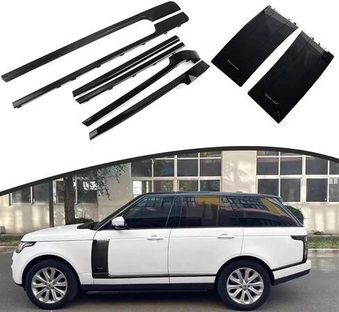 8Pcs Side Fender Air Wing Vent+Door Side Molding Trim Strip Kits Compatible with Land Rover Range Rover 2014 2015 2016 2017 2018 2019 2020 2021 2022 Glossy Black Accessories (LWB(Long Wheel Base)) in Kuwait